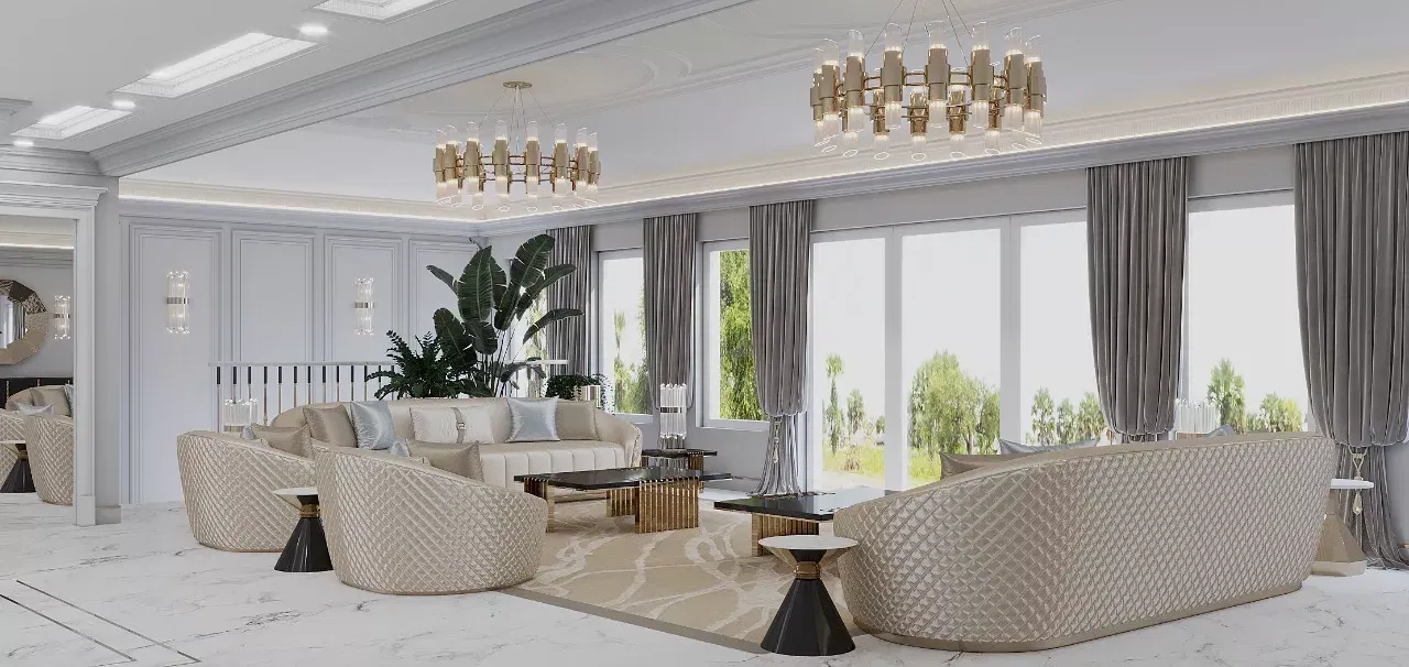 Детали интерьера роскошной гостиной