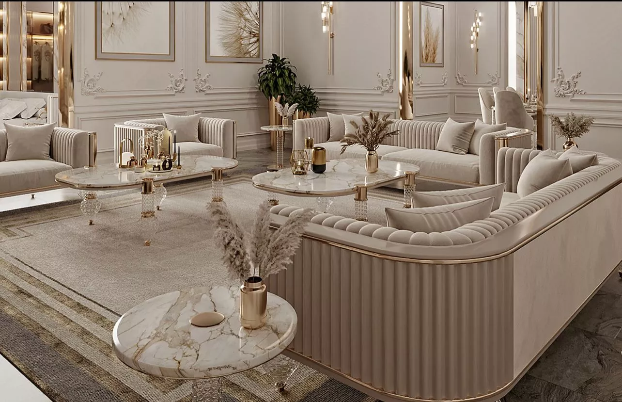تصميم غرفة معيشة فخمة