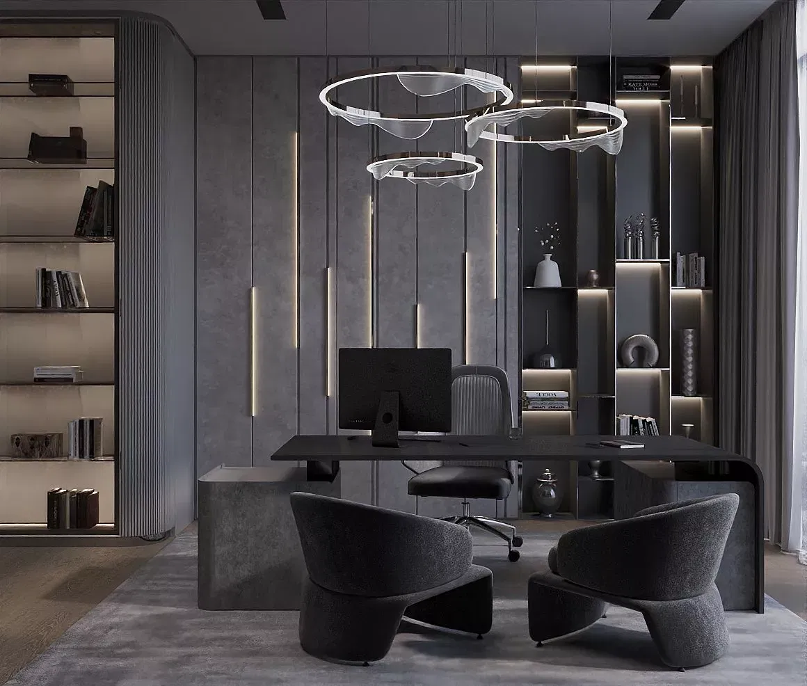 MODERN DRAMATIC OFFICE INTERIOR DESIGN