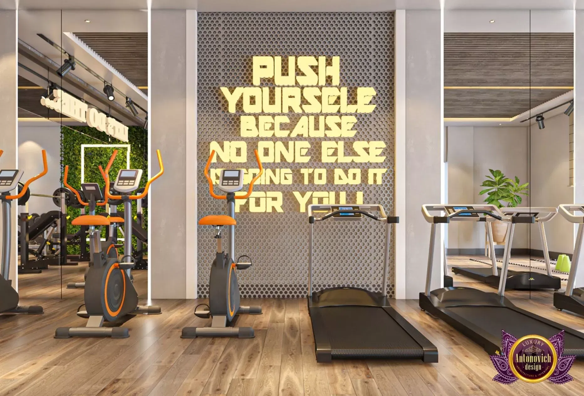 Motivational Luxury Gym Interior Design