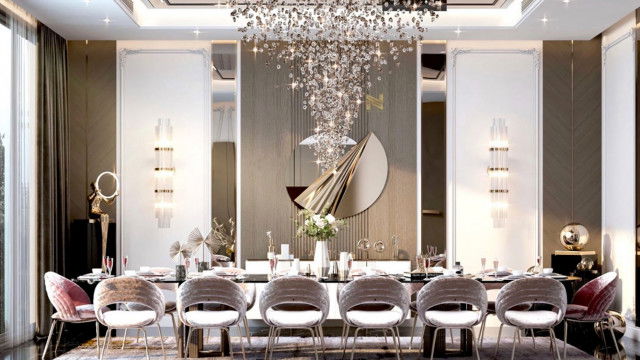 Идеальный роскошный настрой для столовой в Дубае