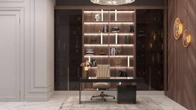 OFFICE DESIGN FOR LUXURIOUS HOMES PLANS