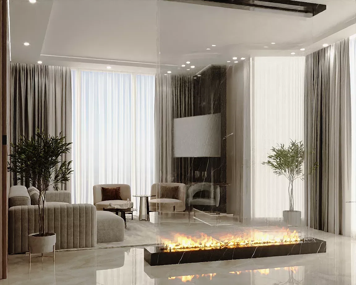 Aesthetic Living Room Interior Design and Fit-out