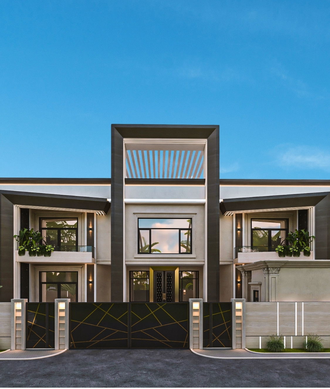Фасад виллы в Дубае — идеи экстерьера