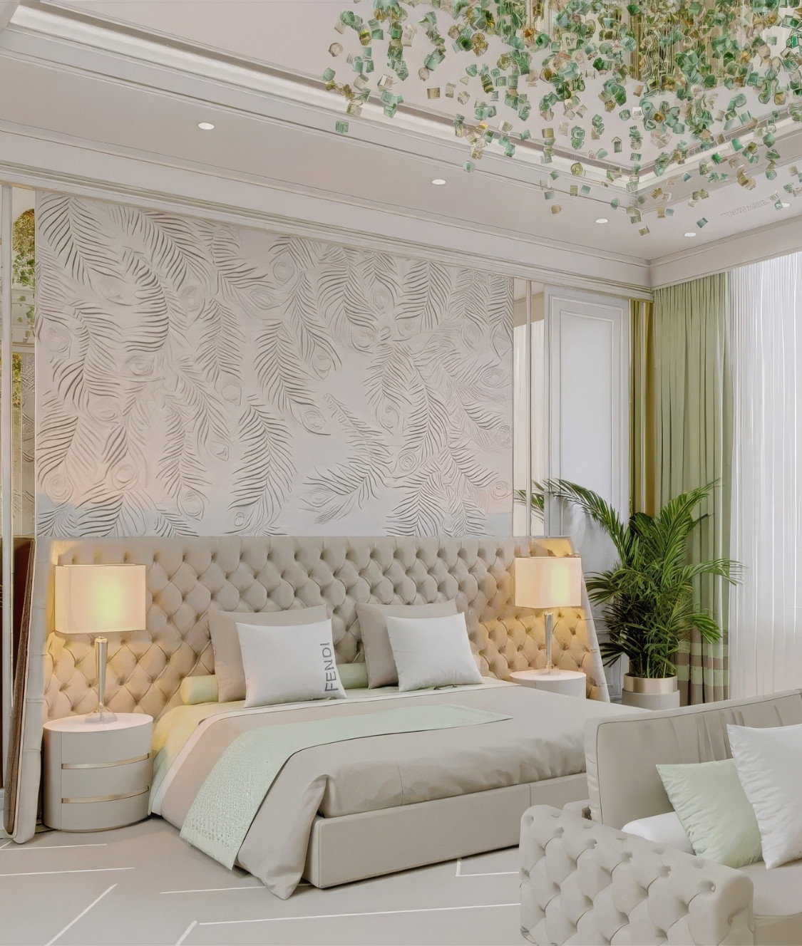 Gentle Bedroom Design For Luxurious Villa