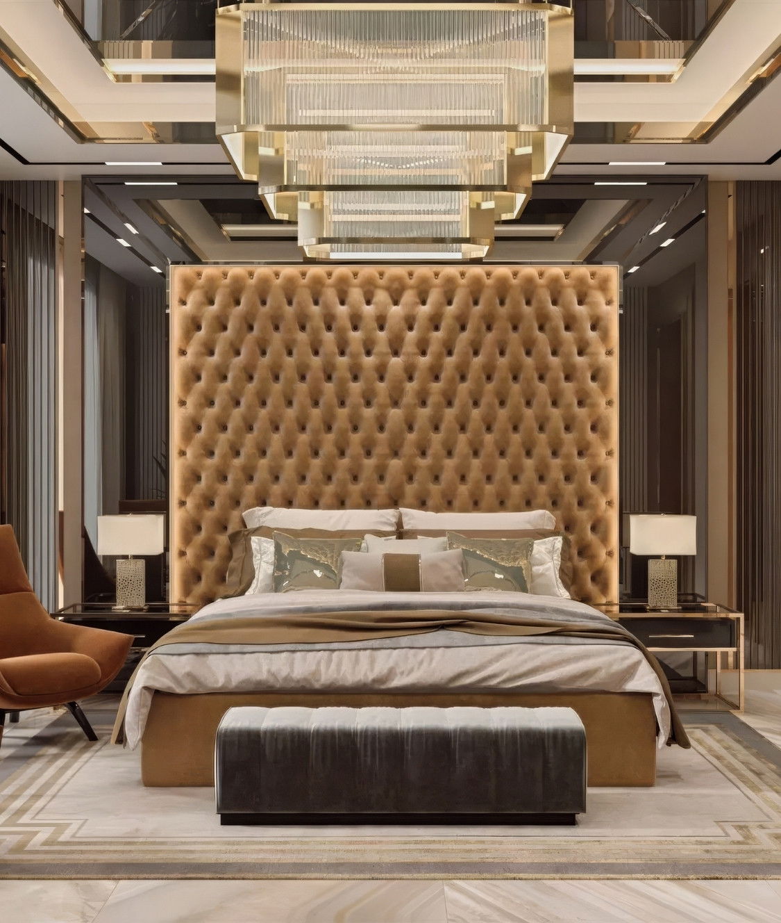 LUXURY BEDROOM INTERIOR DESIGN FOR ELITE PENTHOUSE DUBAI