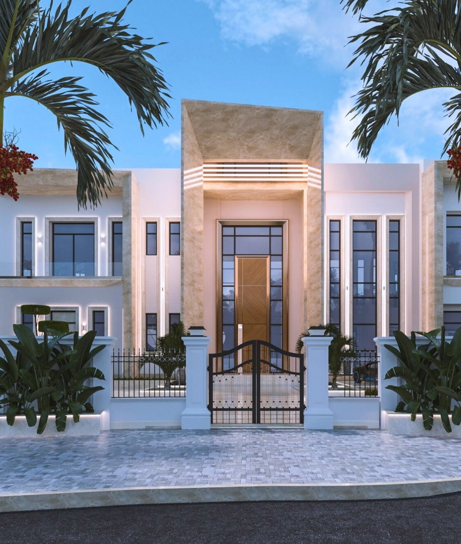 التصميم الخارجي للفيلا في أبو ظبي