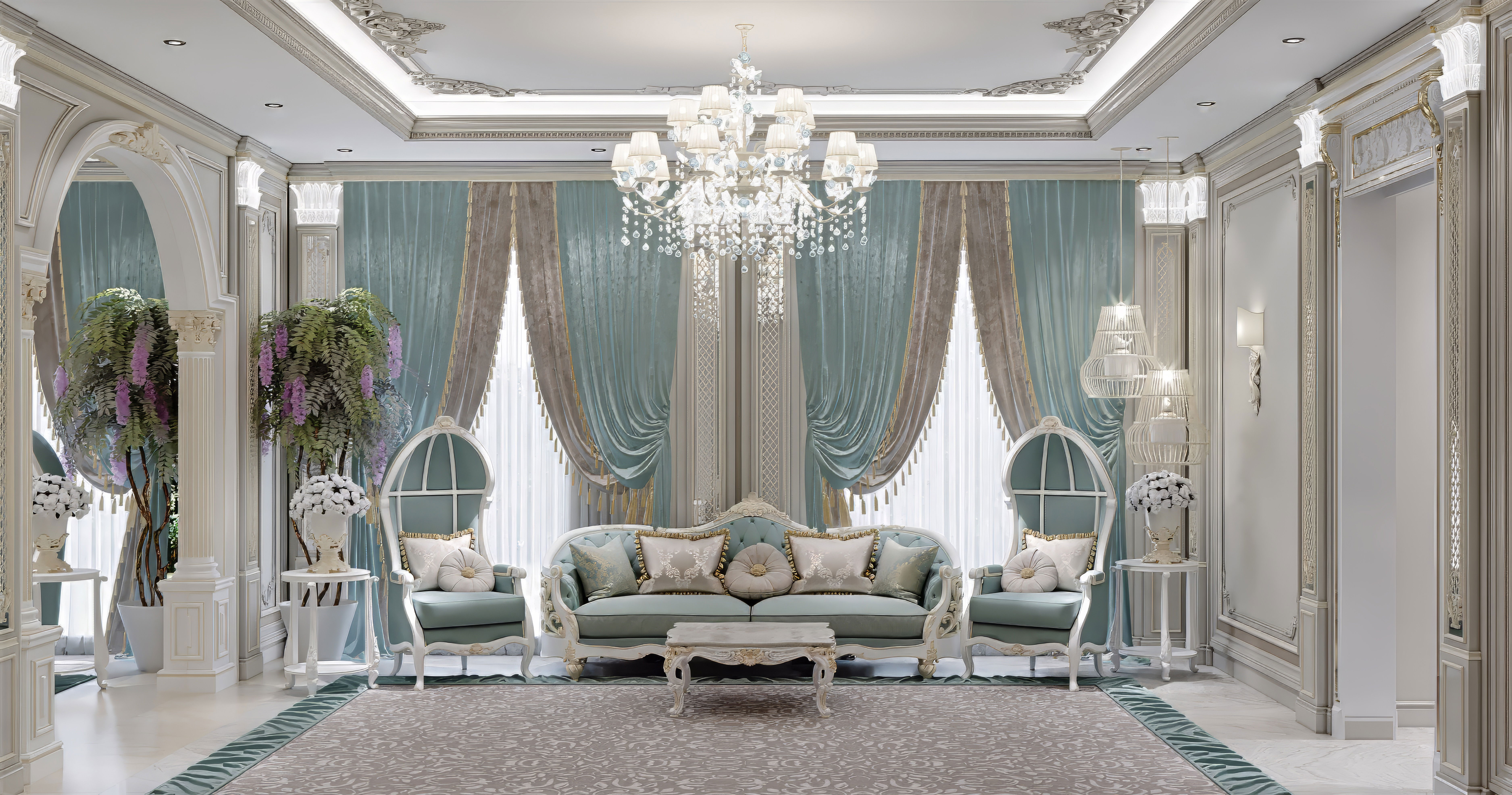 Семейная гостиная в элегантном интерьере