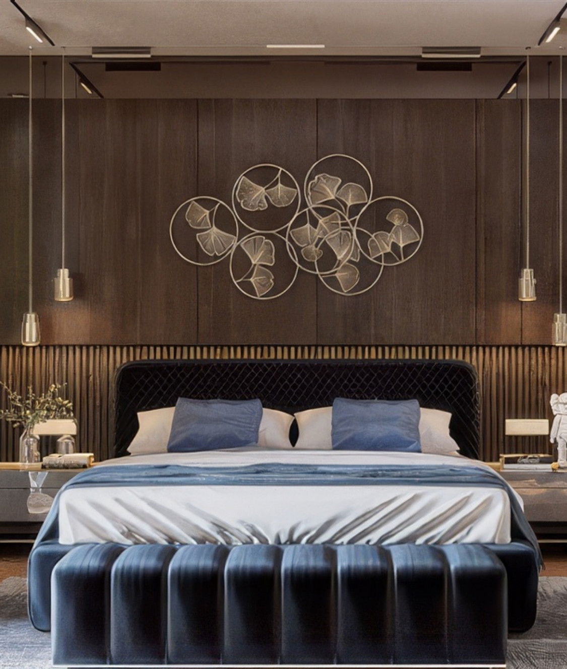 Navy Blue Master Bedroom Interior Design