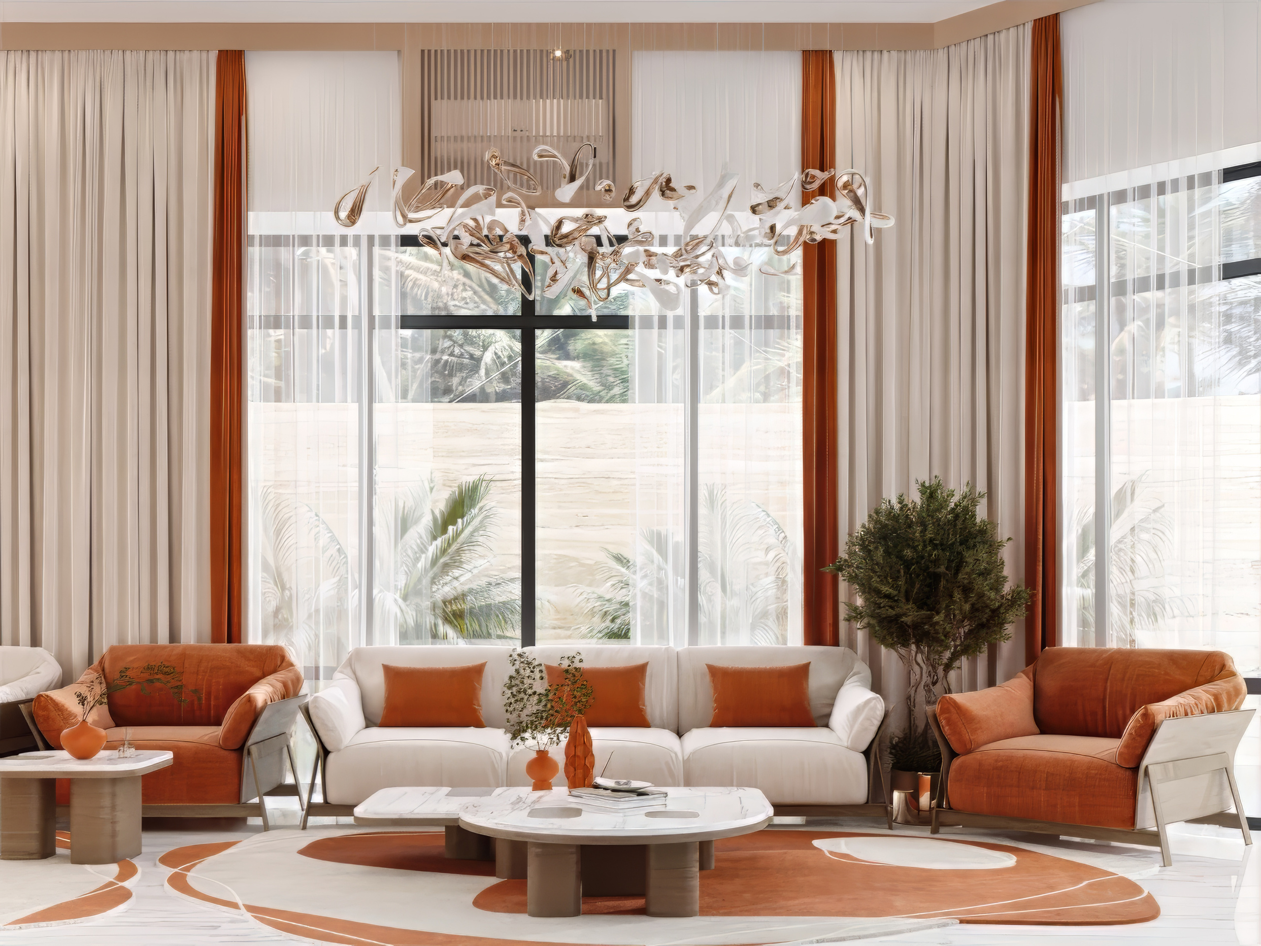 Family Sitting Room Design in Dubai by Luxury Antonovich Design