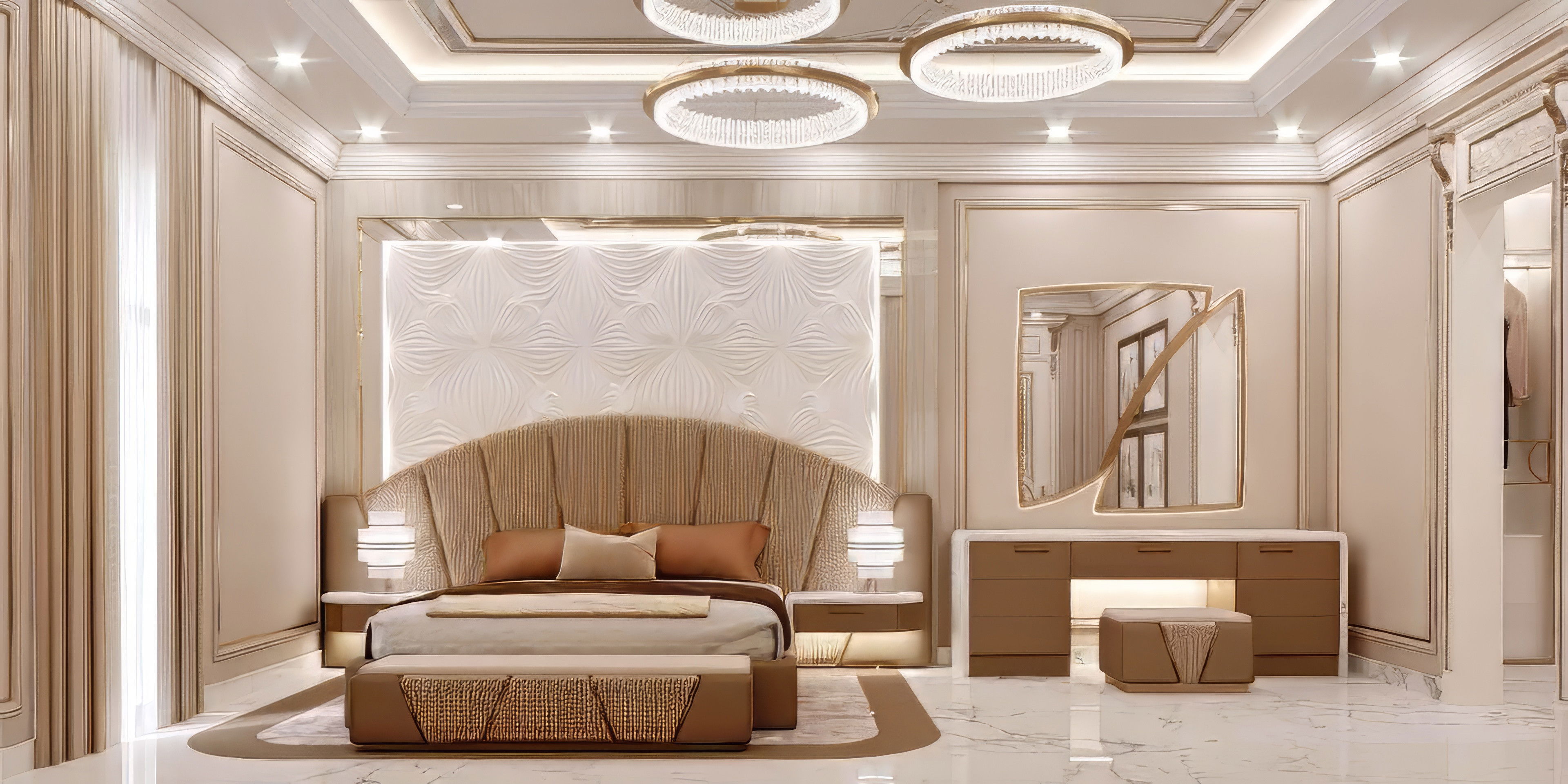 Luxury bedrooms in classic style