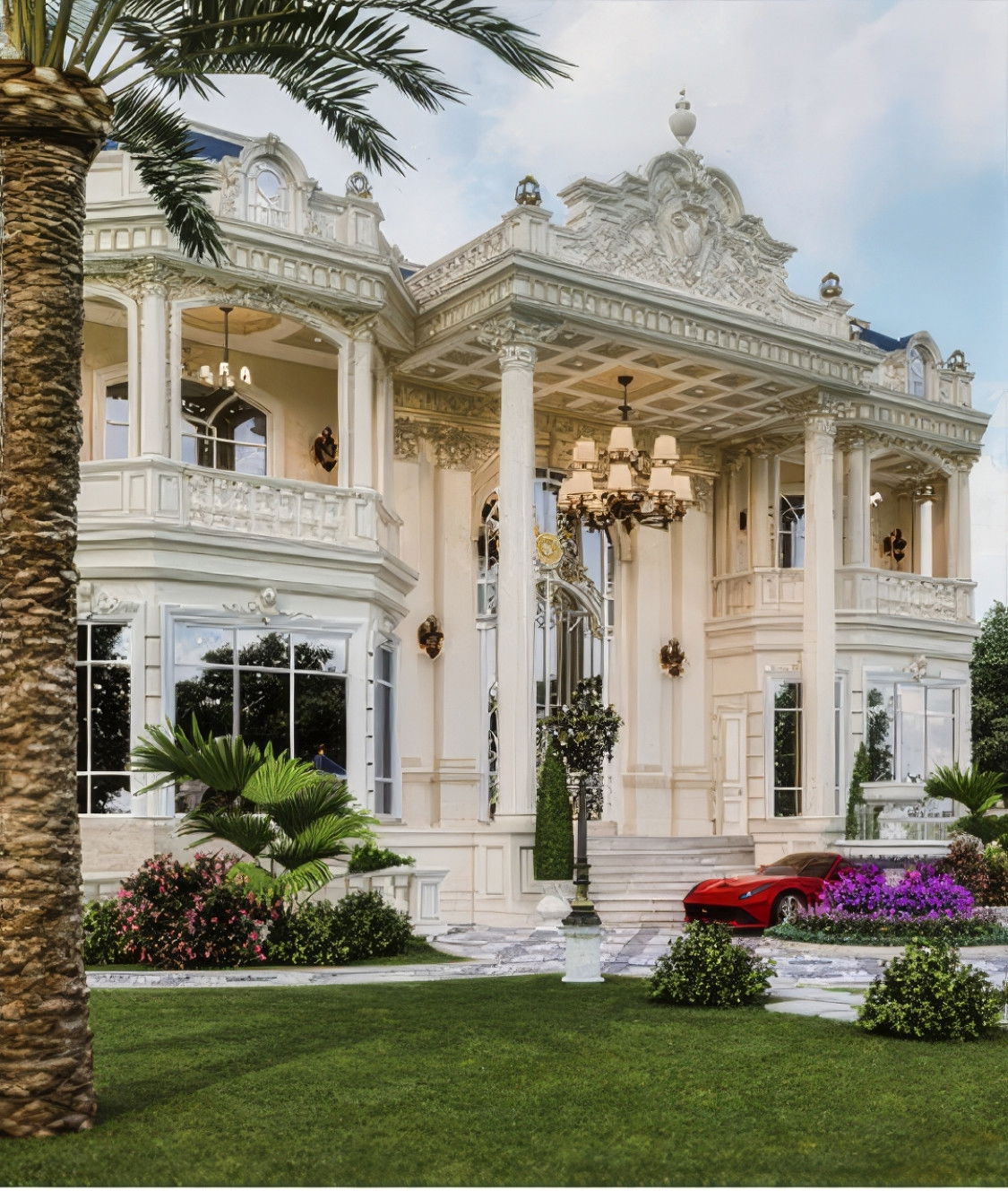 Классический дизайн экстерьера виллы в Пакистане