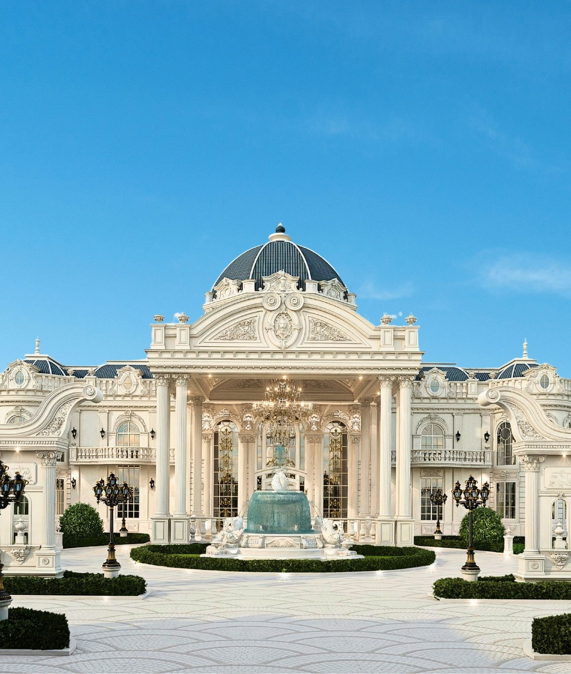 Королевский стиль: дизайн экстерьера и интерьера виллы в Саудовской Аравии