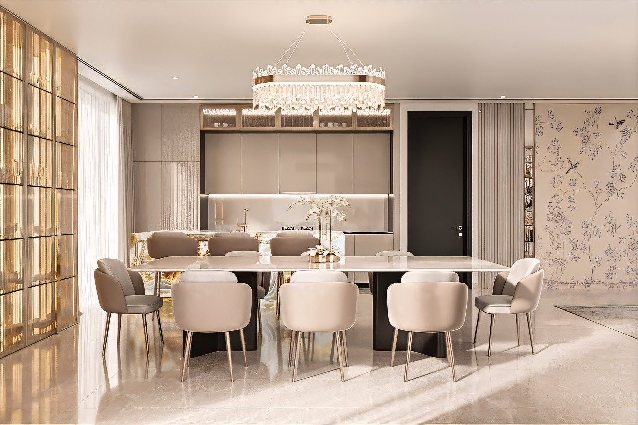تصميم داخلي لغرفة طعام في الامارات