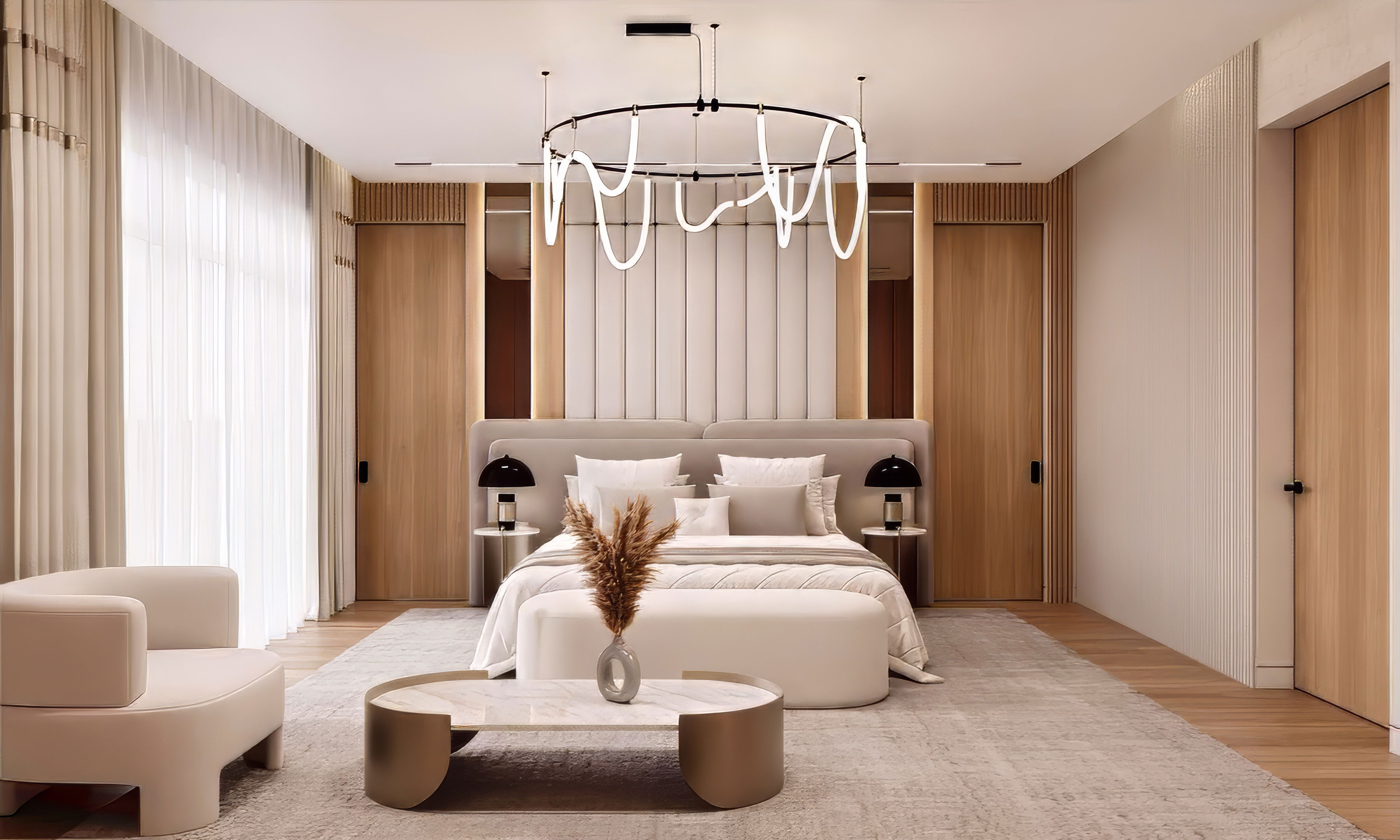 Elegancy Bedroom interior design by Luxury Antonovich Design