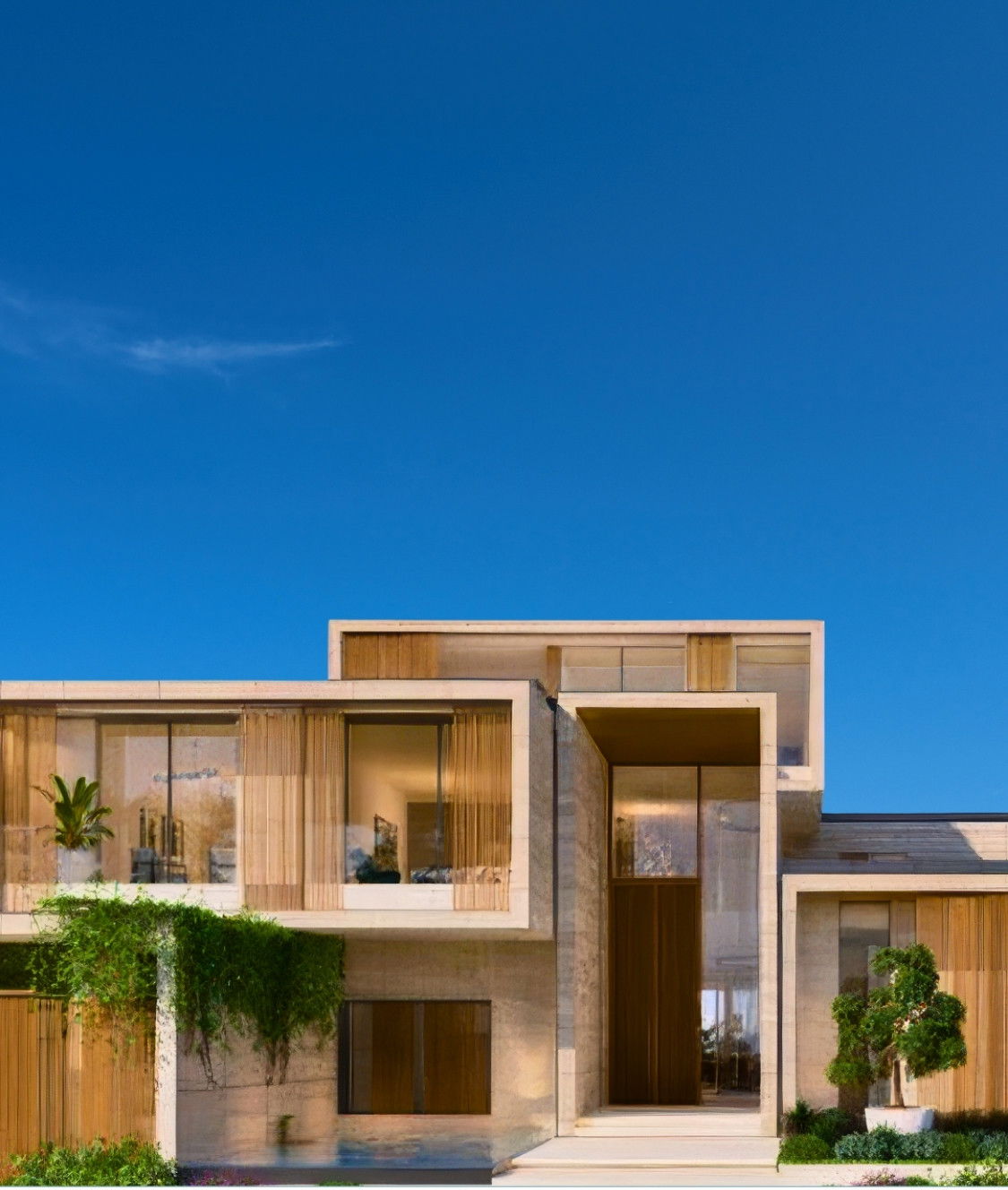 Экстерьер и ландшафтный дизайн в современном фьюжне