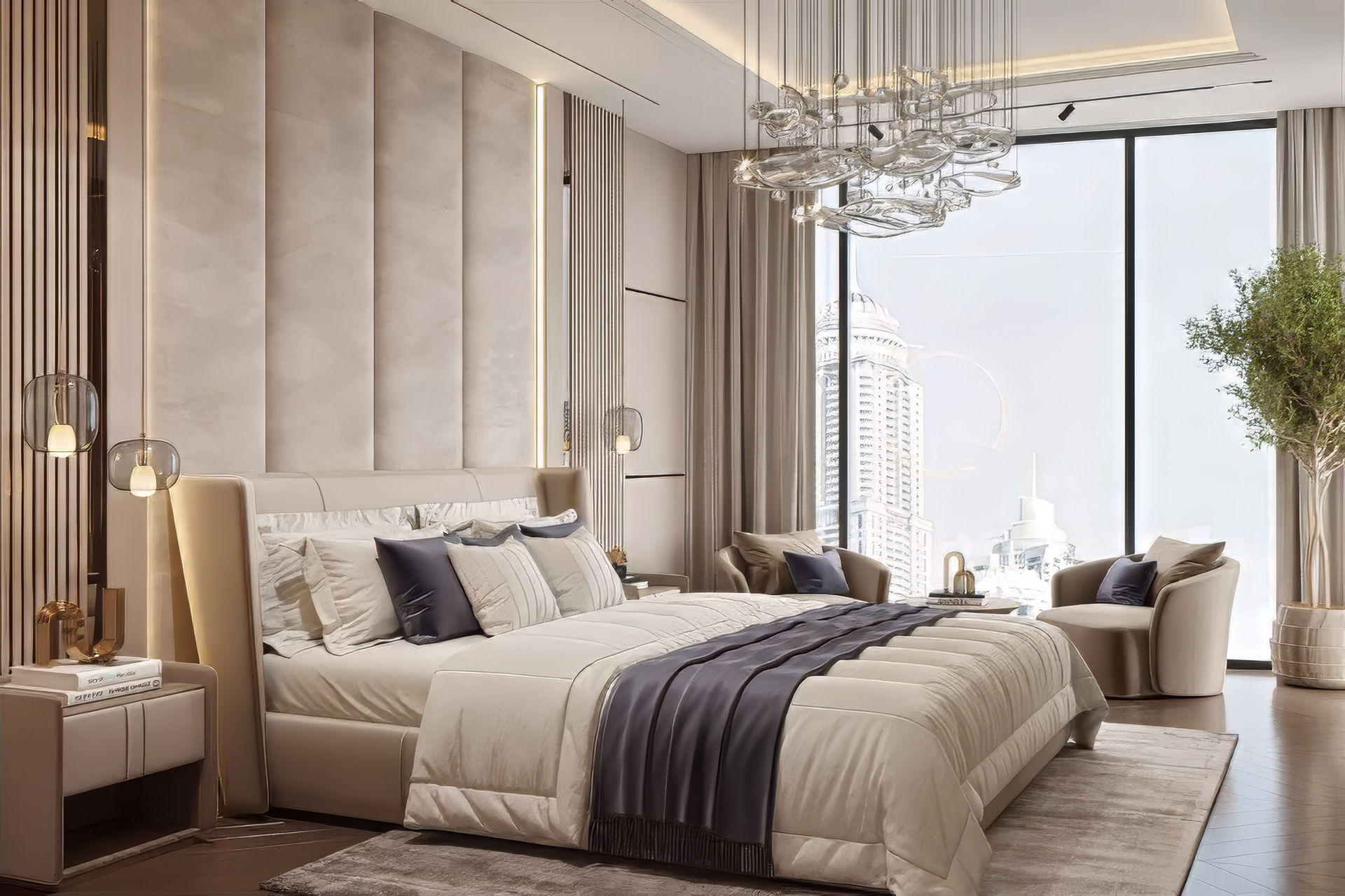 أفضل تصميم داخلي لغرفة النوم الرئيسية