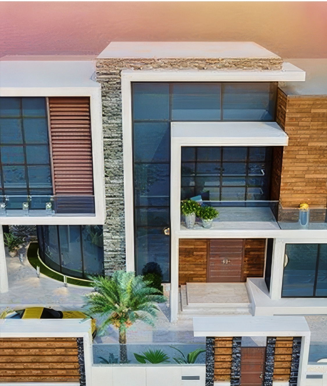 Современный дизайн экстерьера роскошной виллы в Абу-Даби