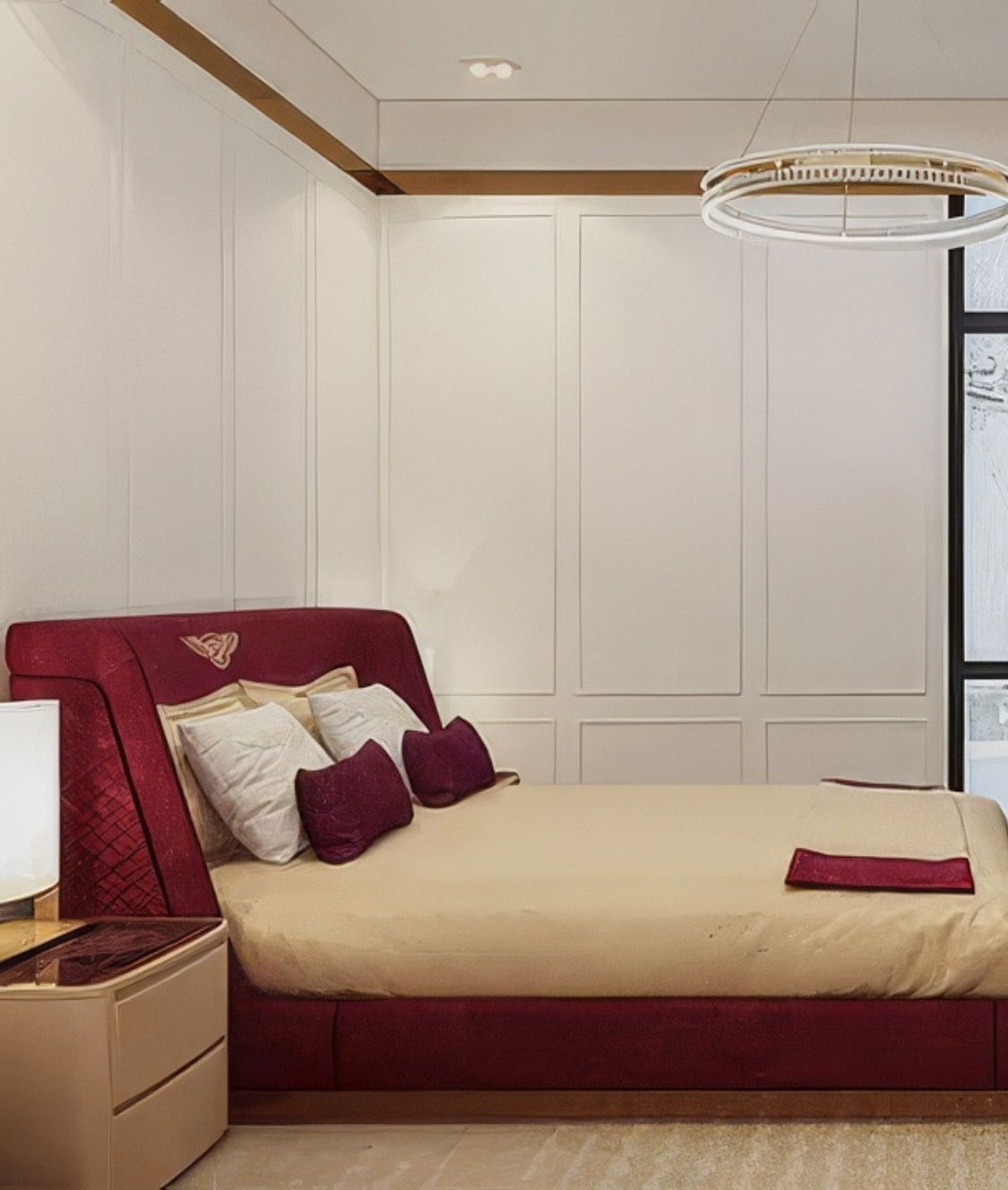 Romantic mood bedroom interior