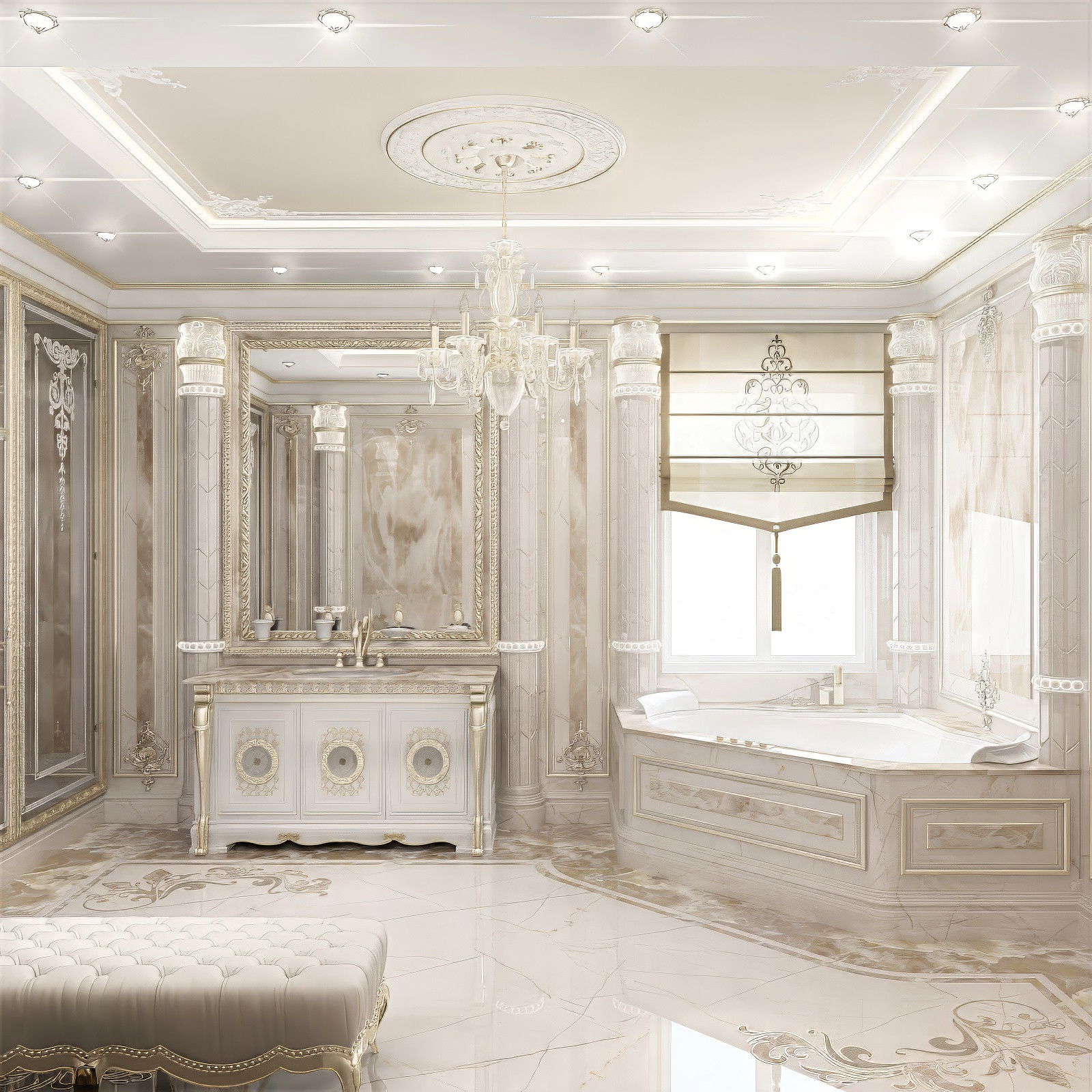 تصميم حمام داخلي جميل