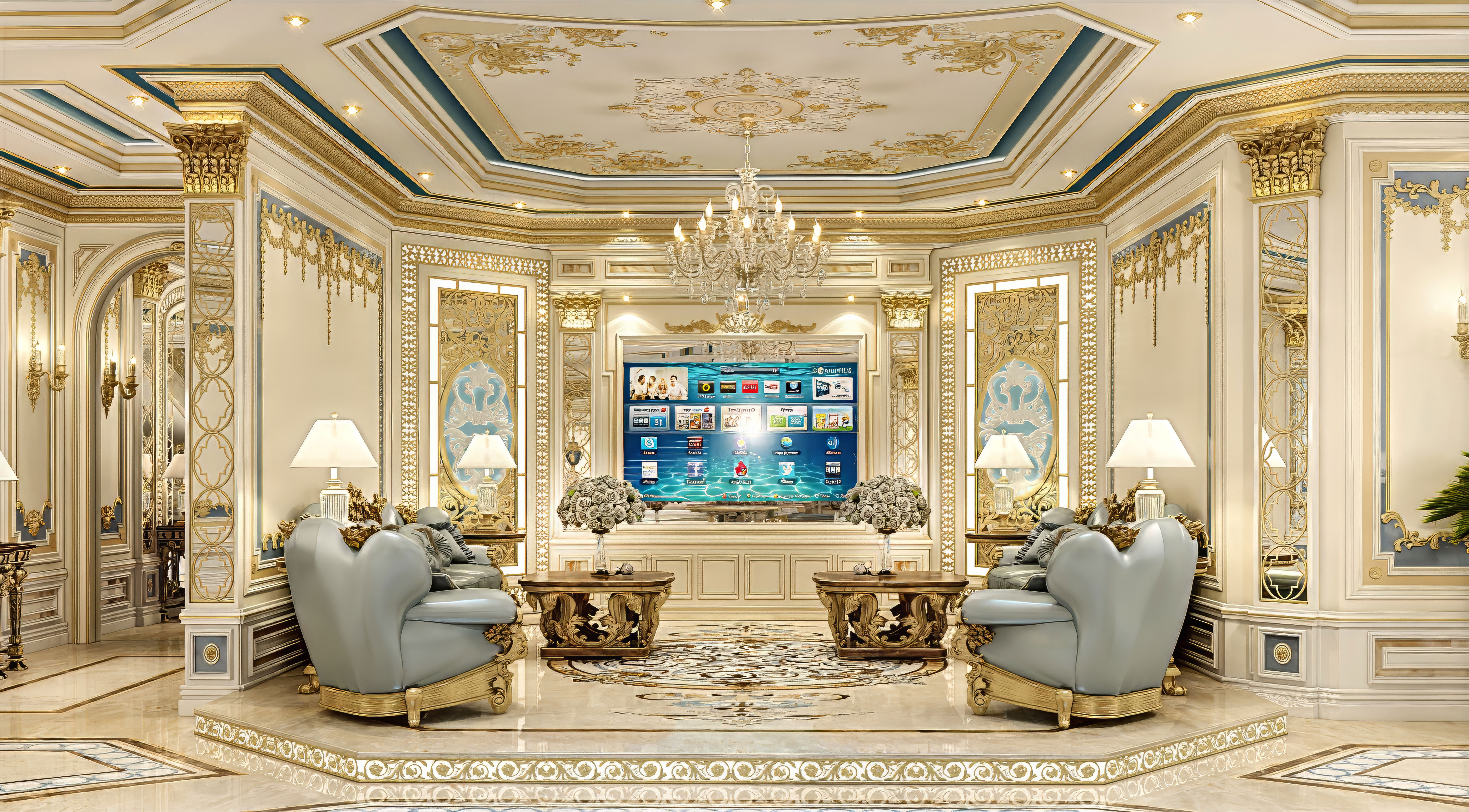 Элегантная семейная гостиная — классика и комфорт