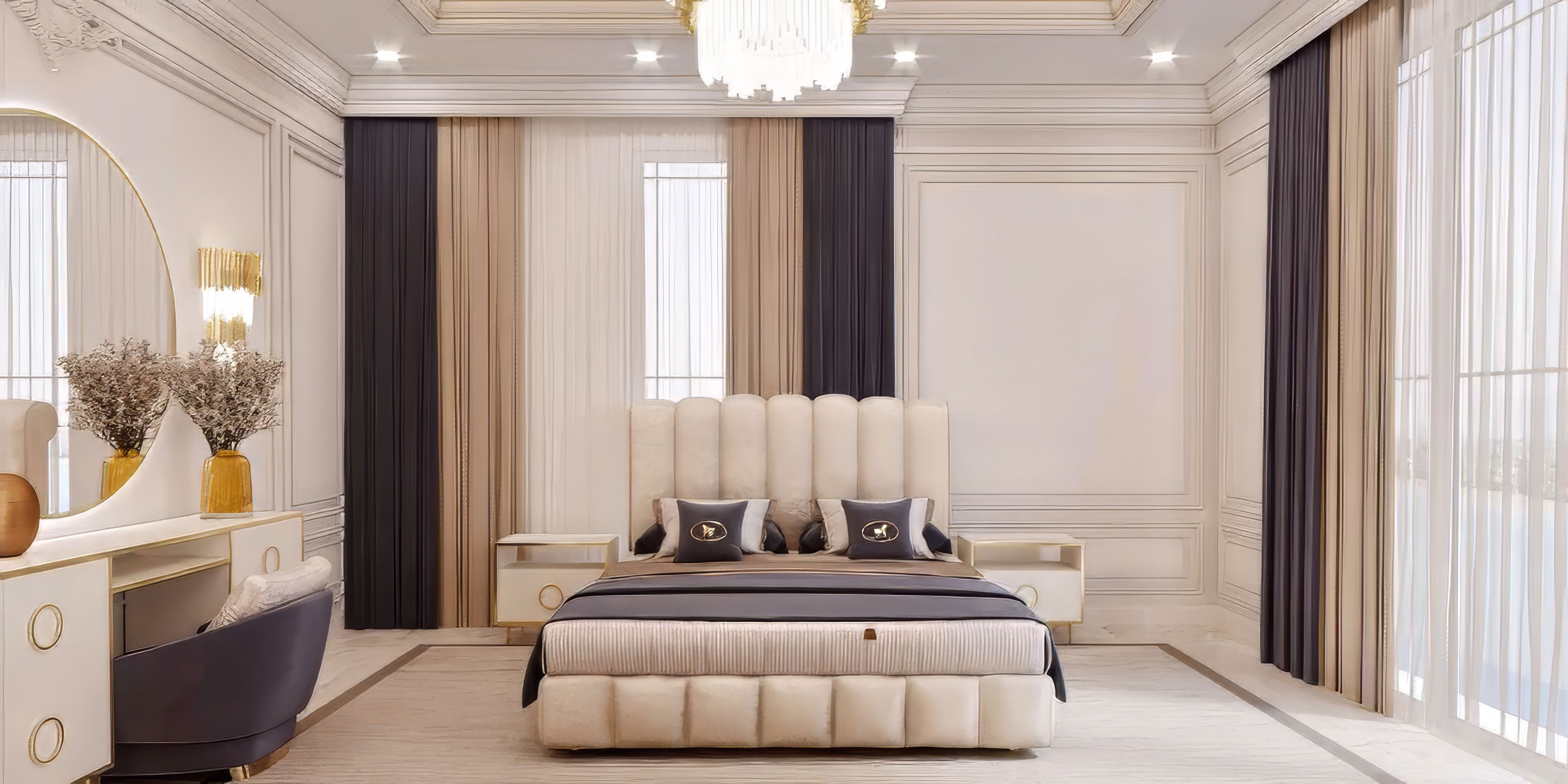 Luxurious bedroom interior