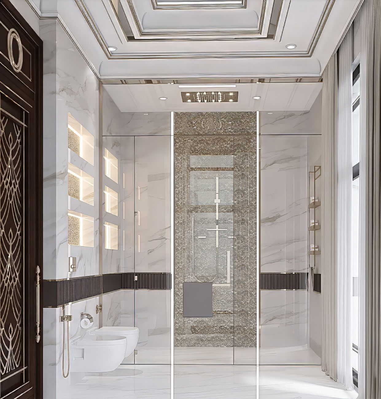 تصميم داخلي لحمام انيق