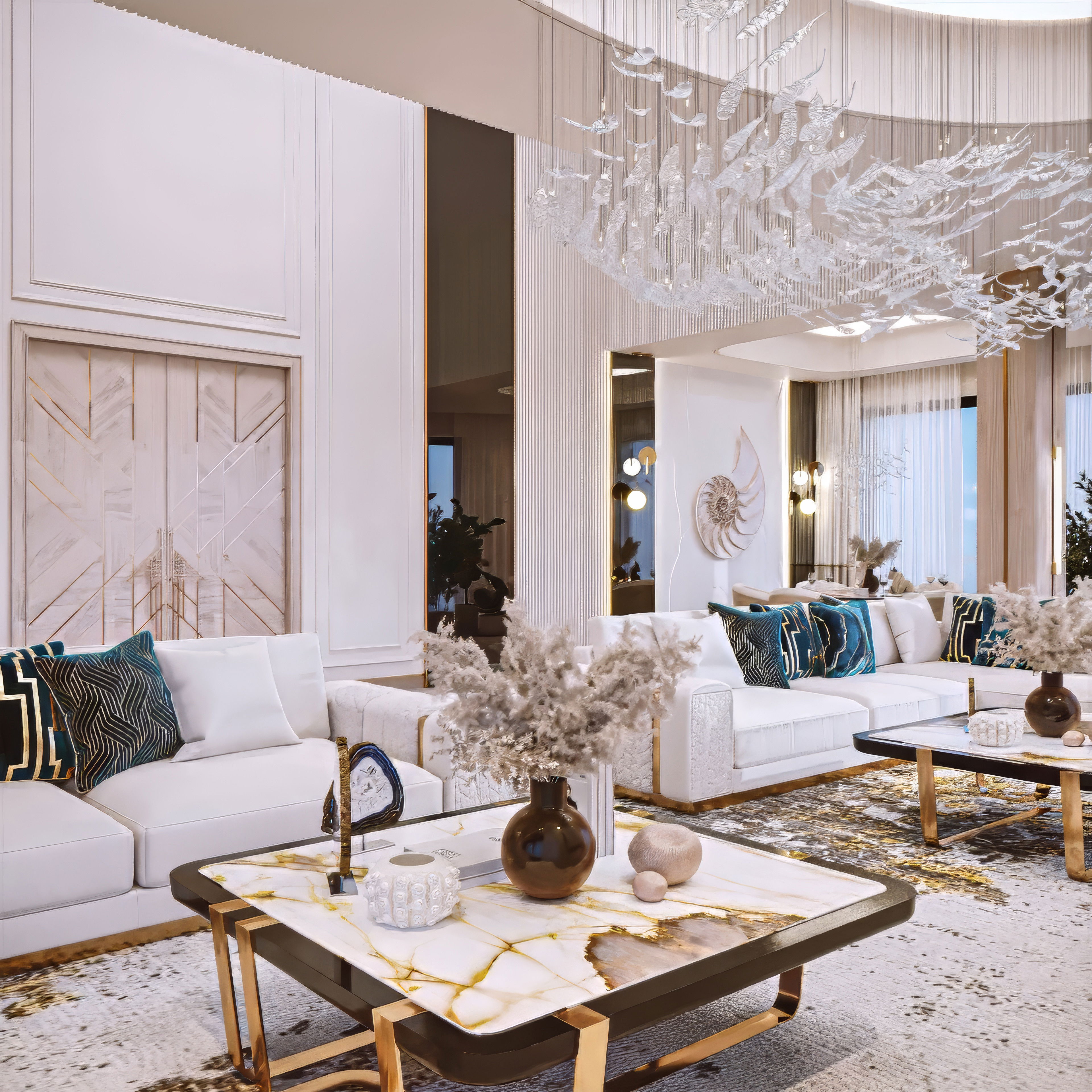 Красивые дома с роскошной гостиной