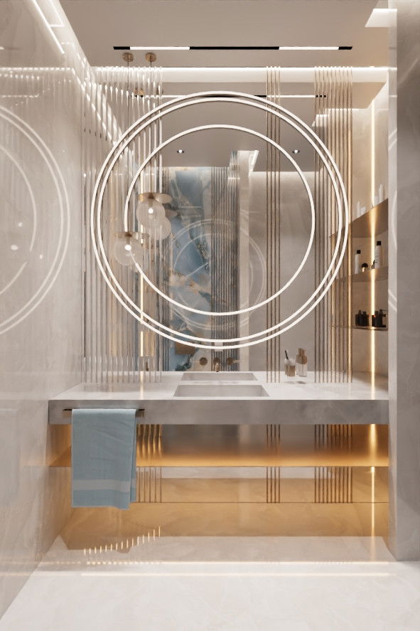 تصميم التصميم الداخلي للحمام بالفن الحديث