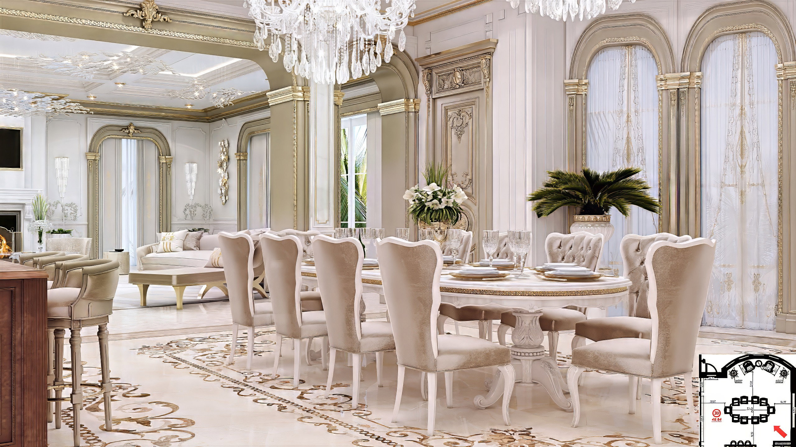 Luxury classic dining room