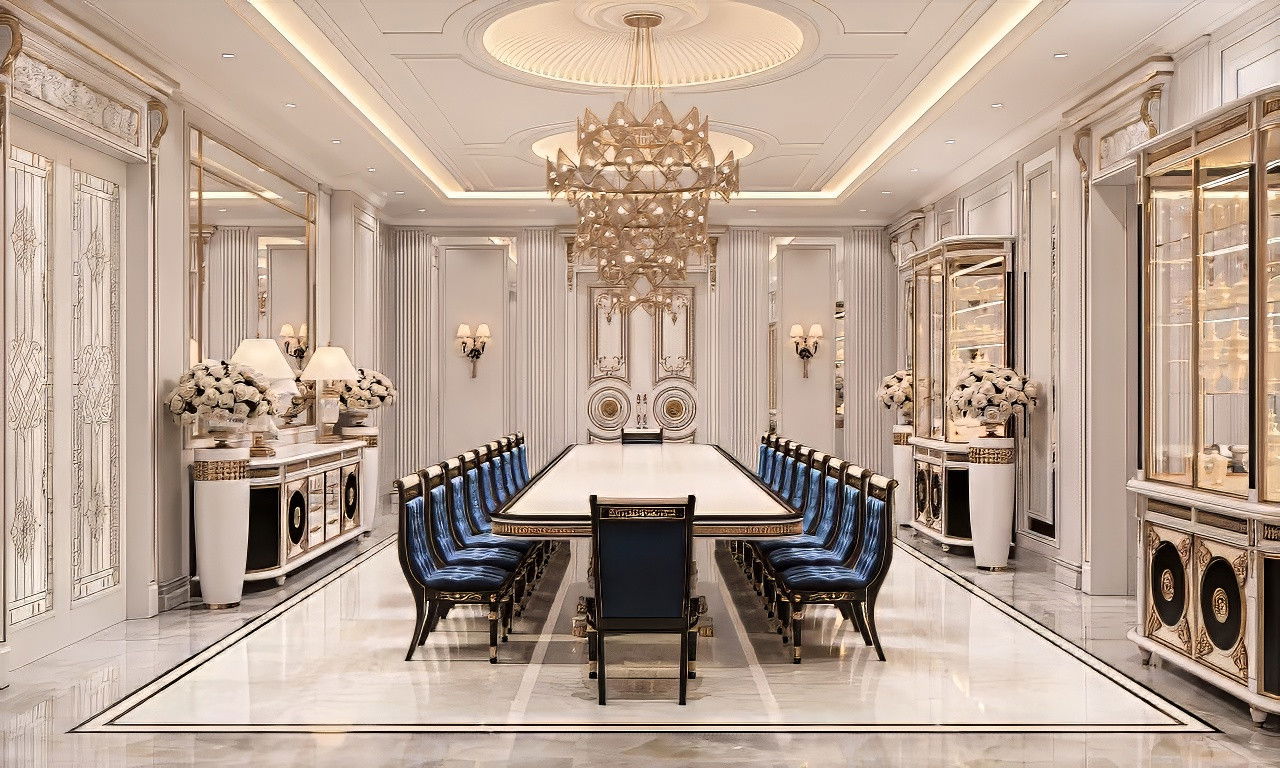 Palatial dining interior
