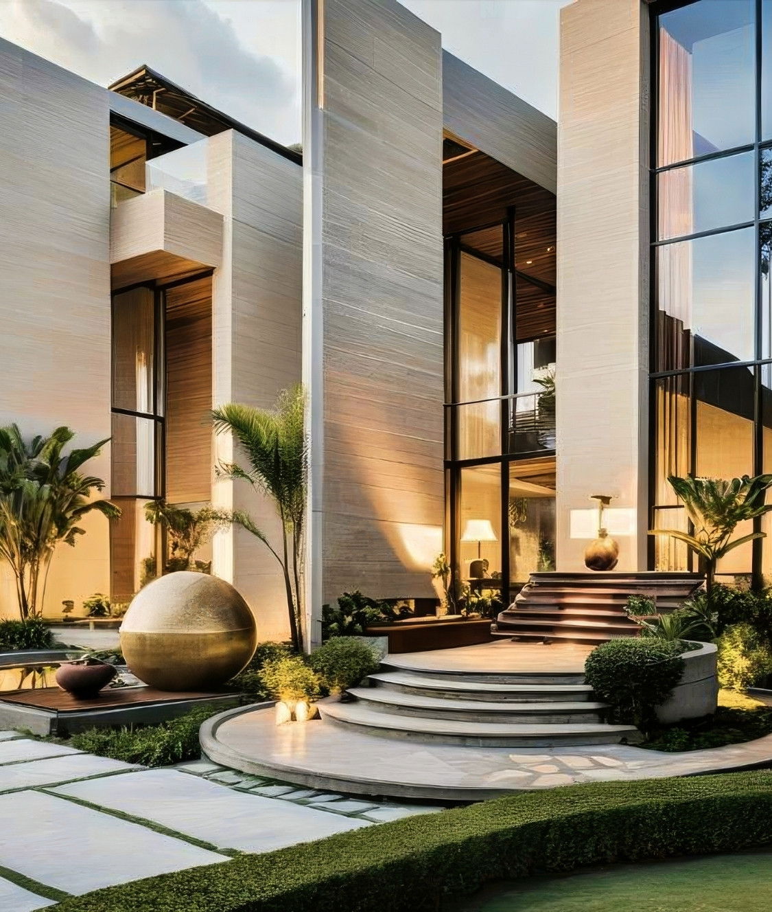 Роскошный экстерьер в Дубае — премиальный дизайн и ландшафт