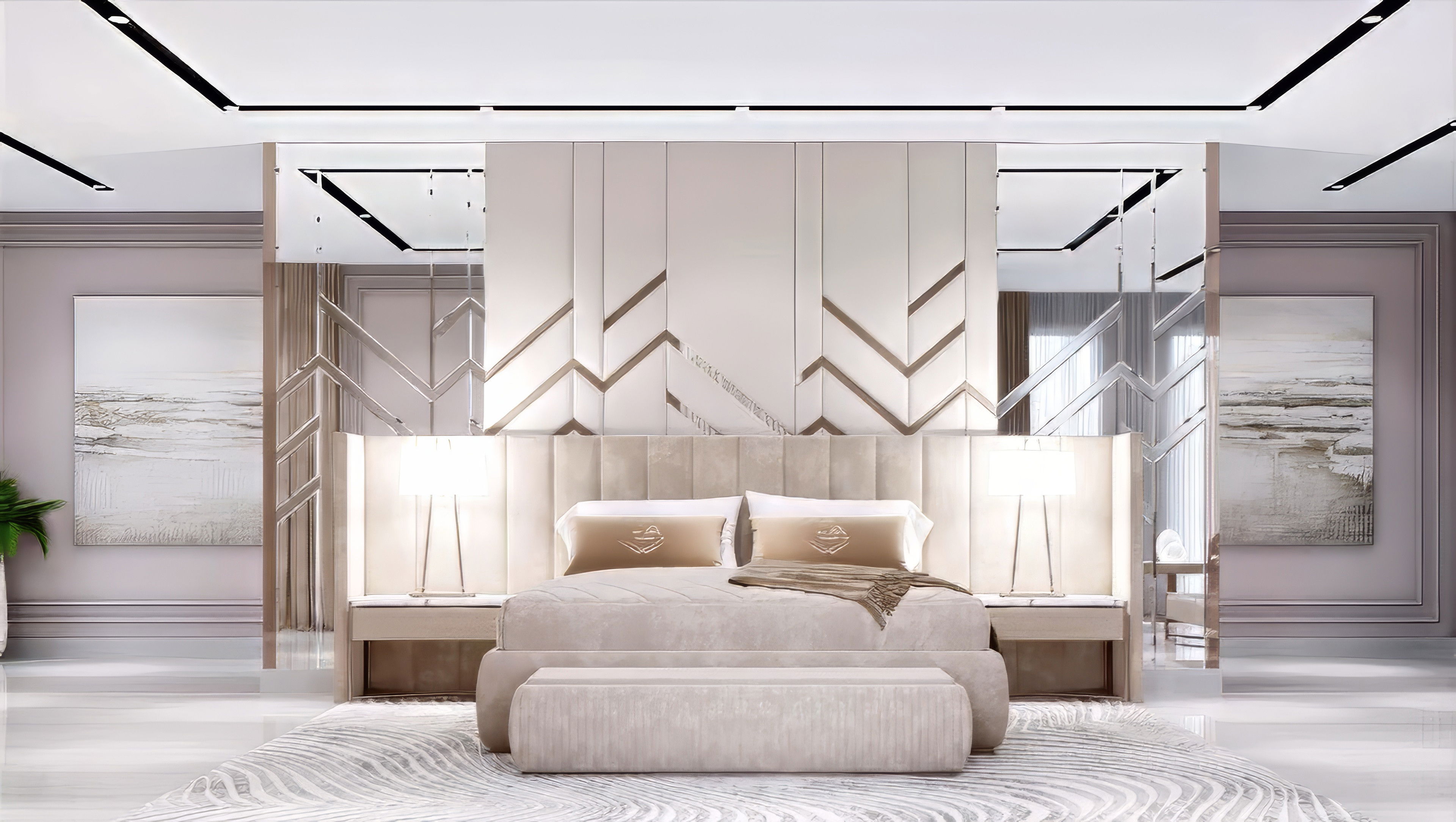 Luxury Oriental Style Bedroom Interior