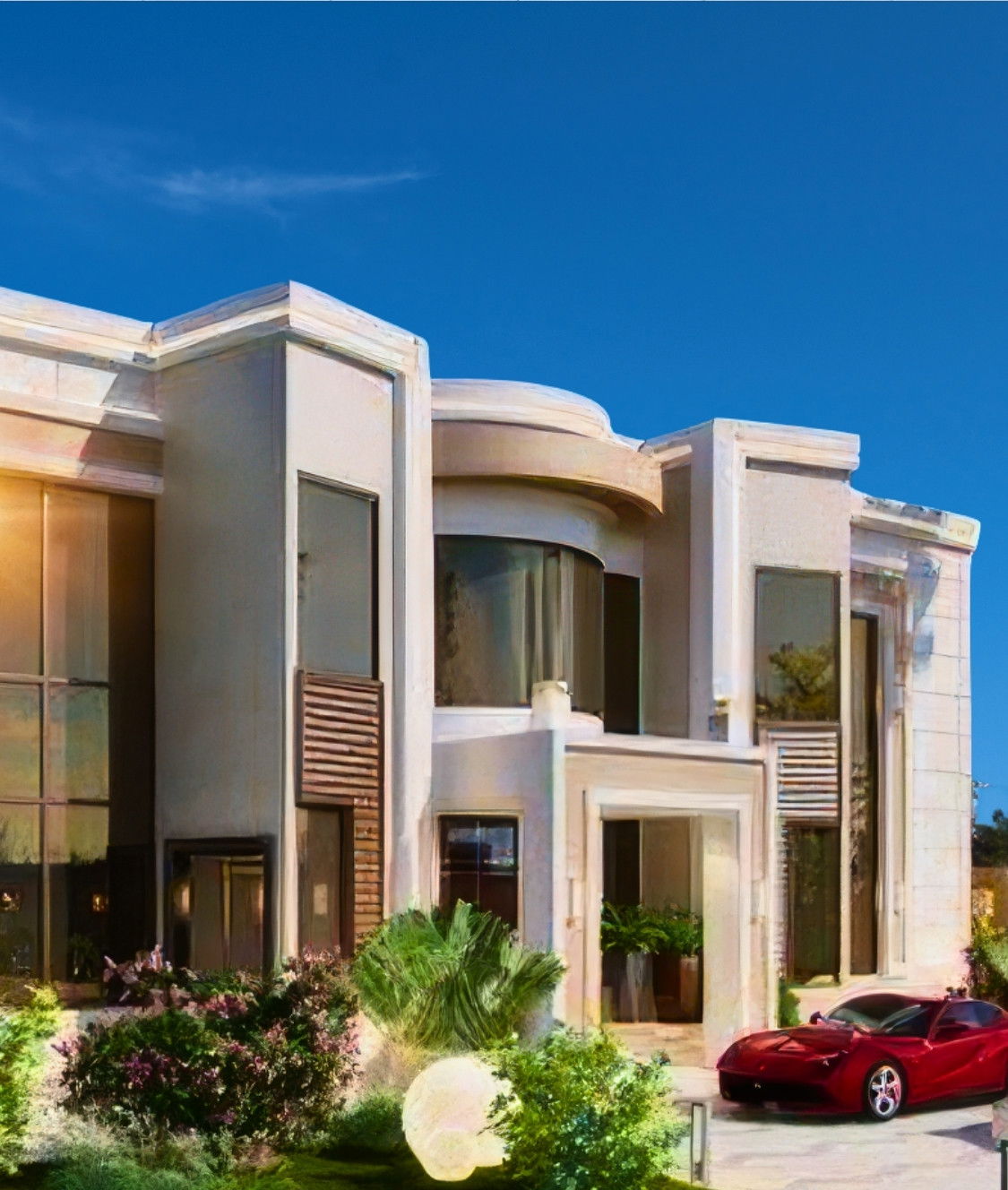 Современный дизайн фасада в Дубае — проект и ландшафт