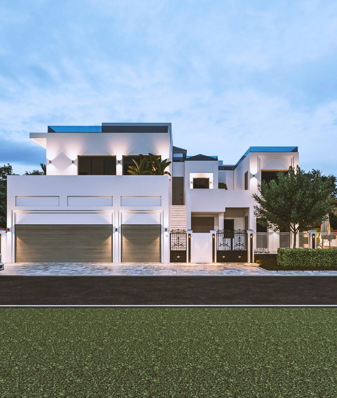 Ремонт экстерьера и ландшафта виллы в Аль-Барари