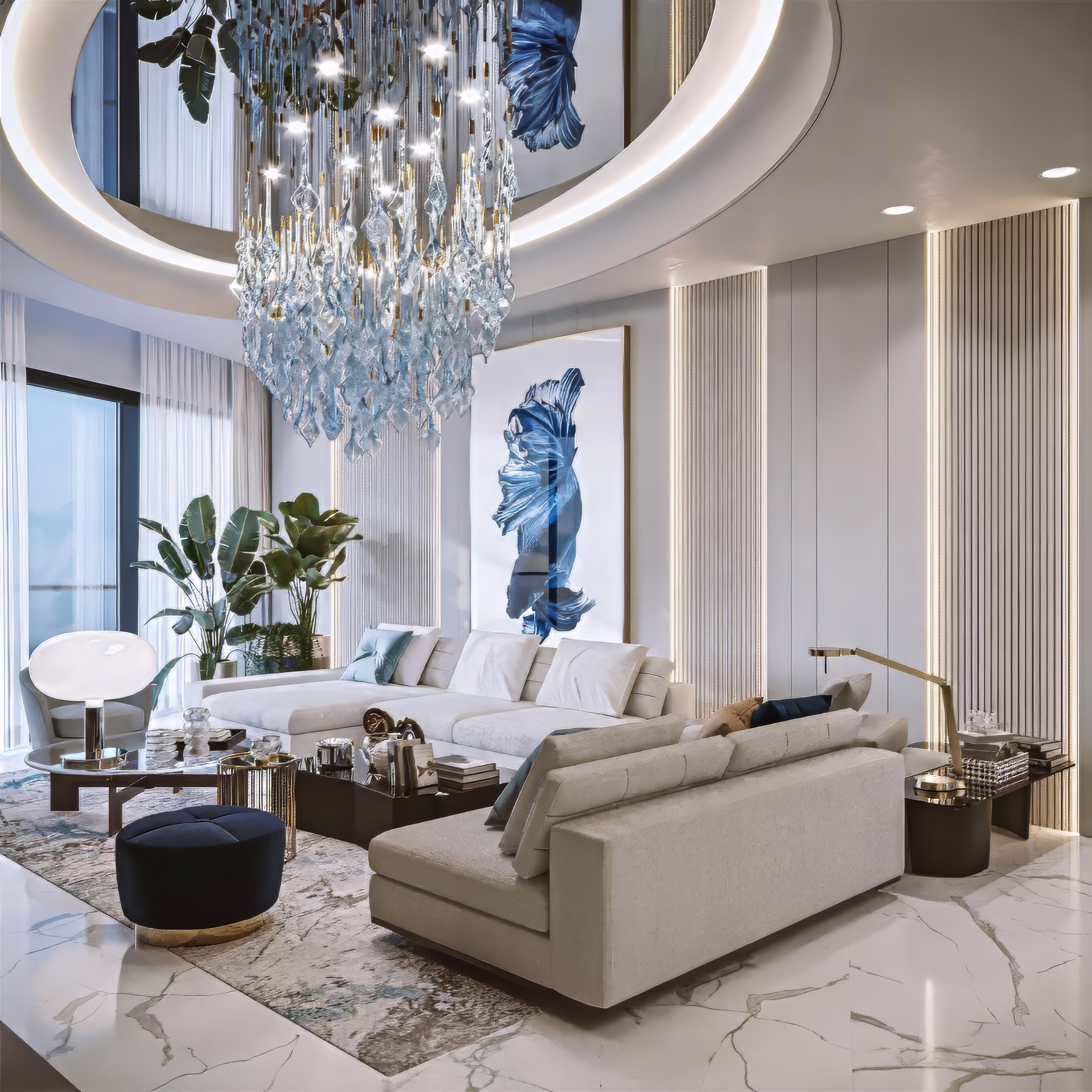 Neoclassical Family Sitting Room