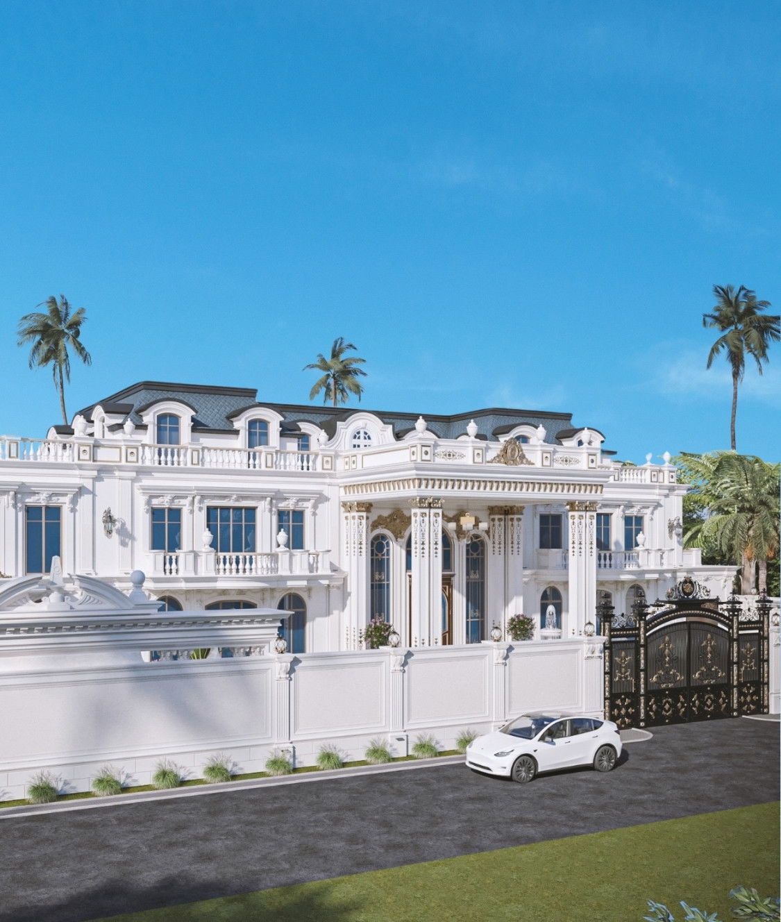 Роскошная арабская вилла — дизайн экстерьера