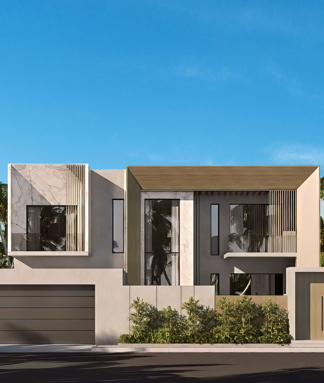 Дизайн фасада виллы в ОАЭ