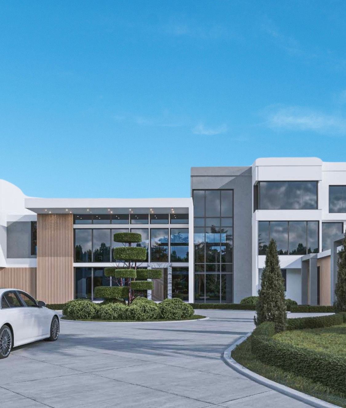 Современный дизайн экстерьера вилл и ландшафтов