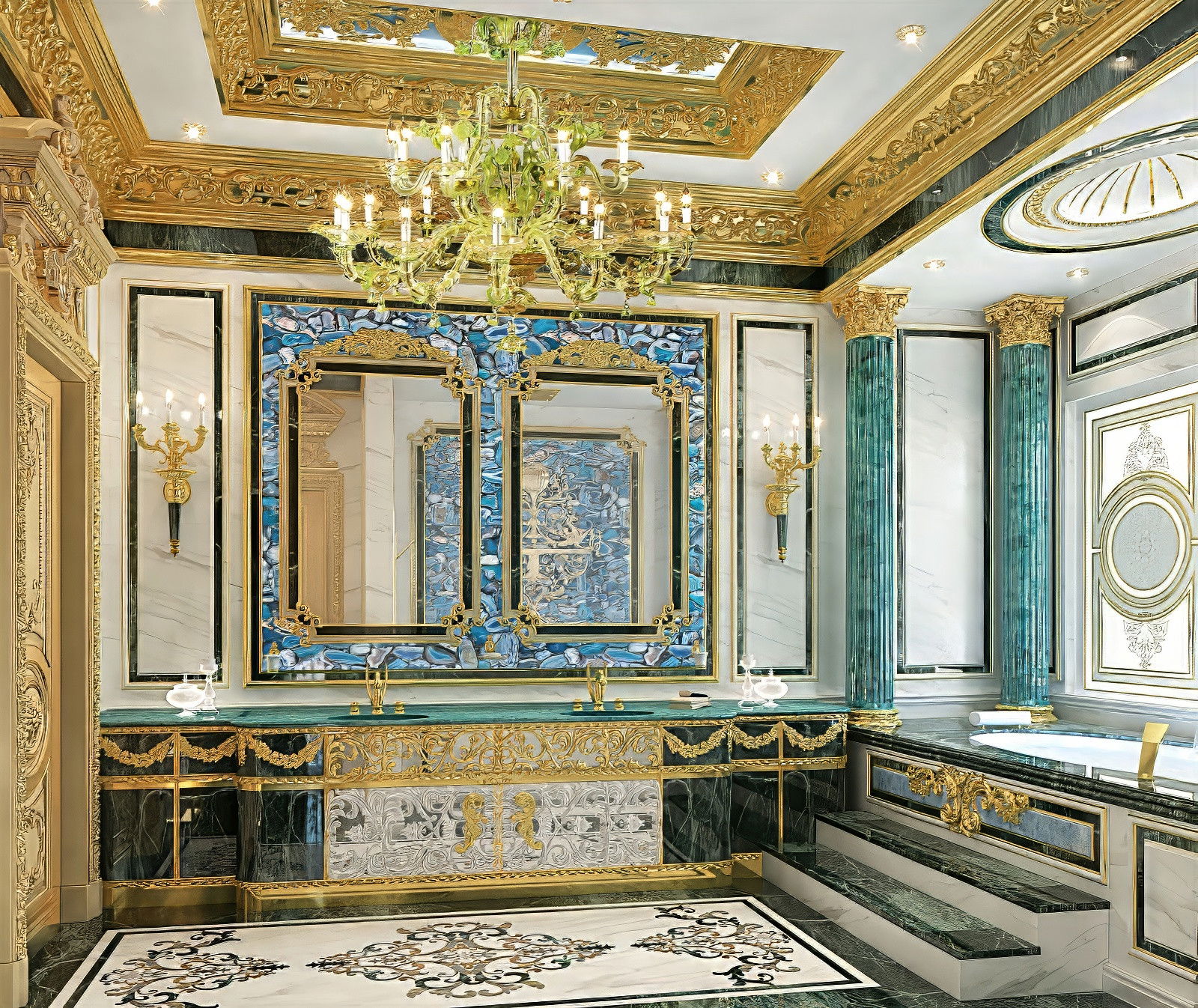 التصميم الداخلي للحمام الرئيسي