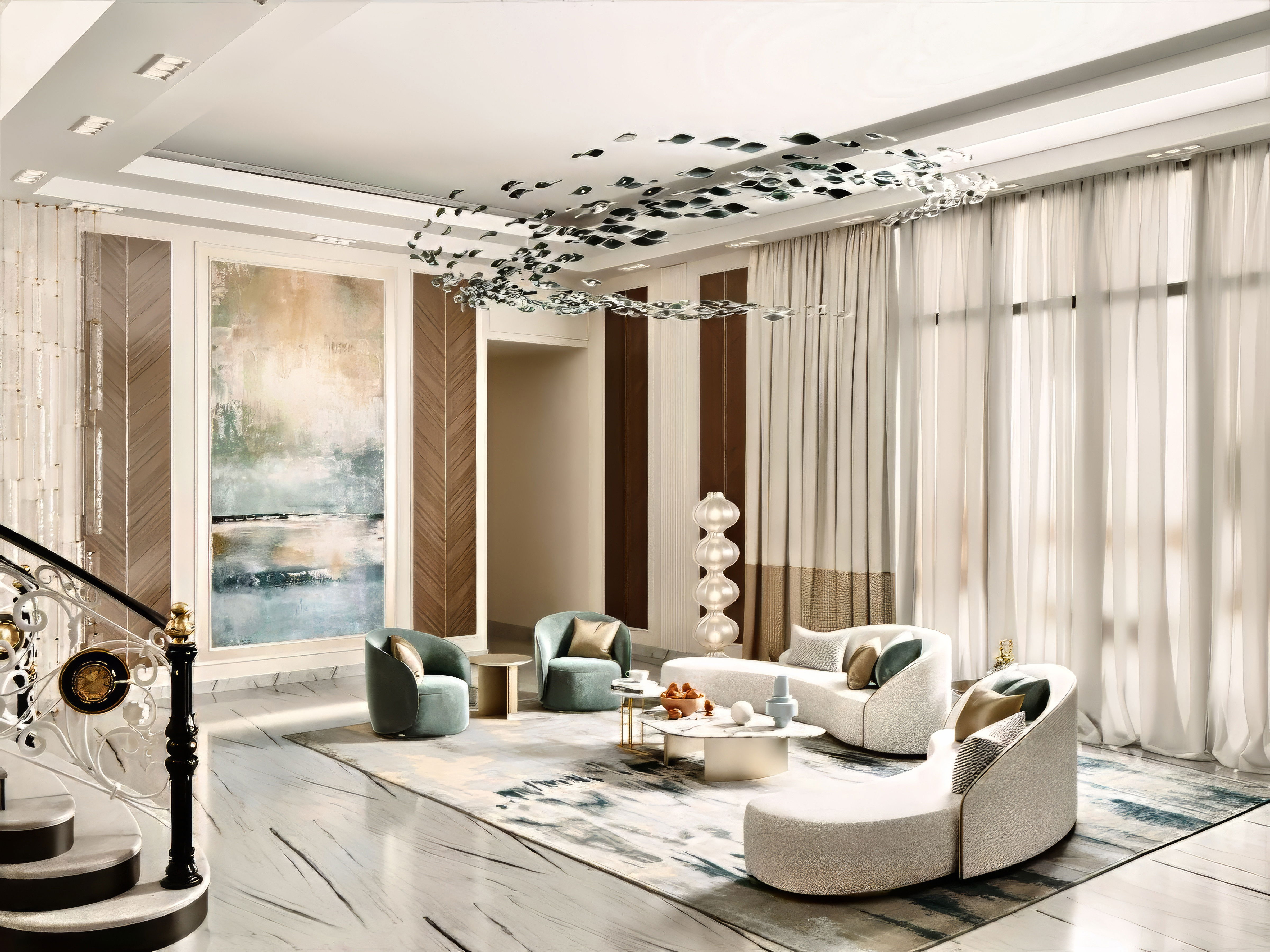 Элегантный дизайн семейной гостиной