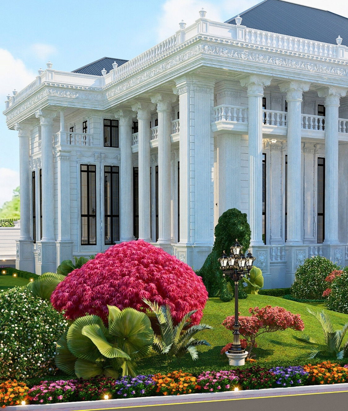 Дизайн экстерьера роскошной виллы: форма, свет, материалы