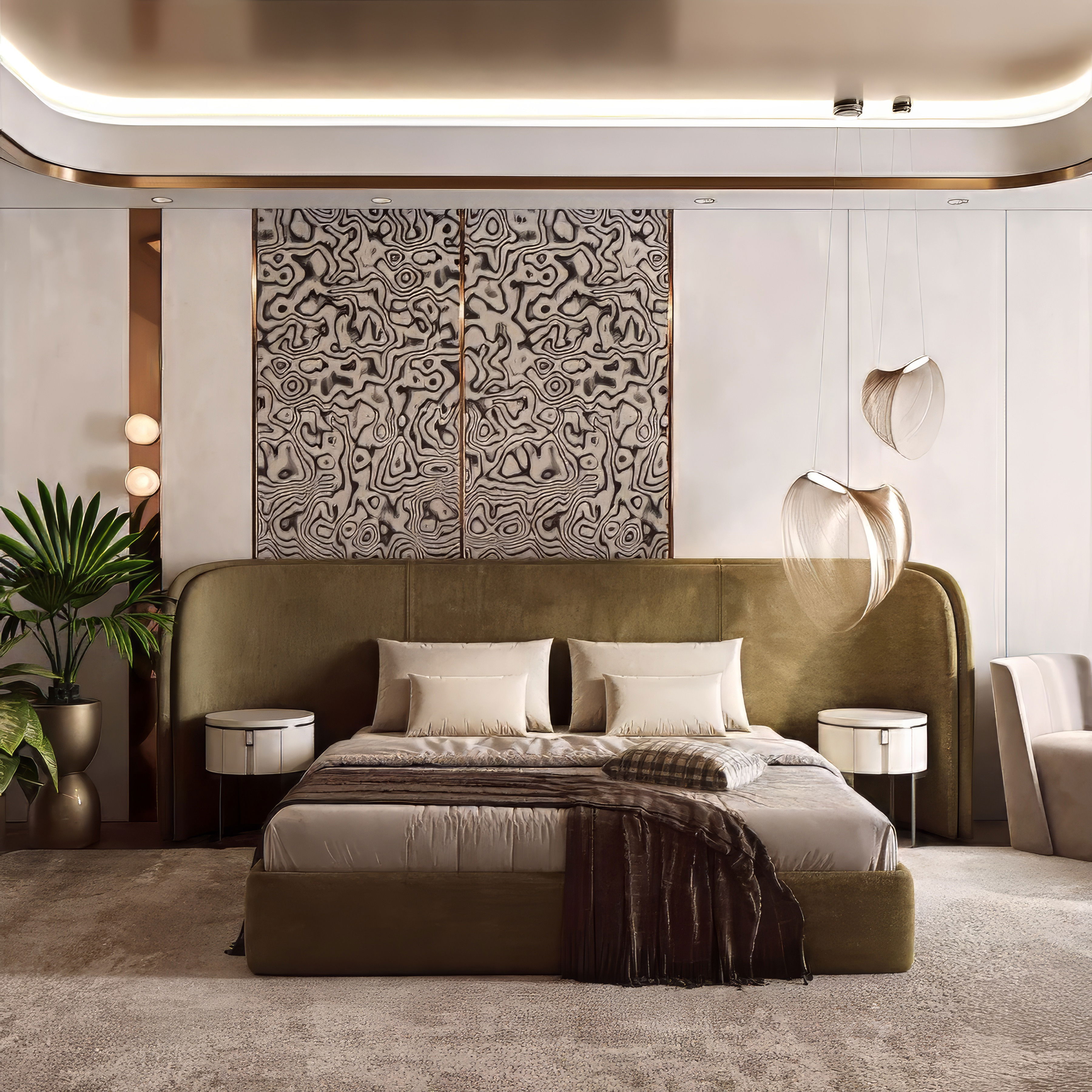 Elegant Bedroom interior design by Luxury Antonovich Desig