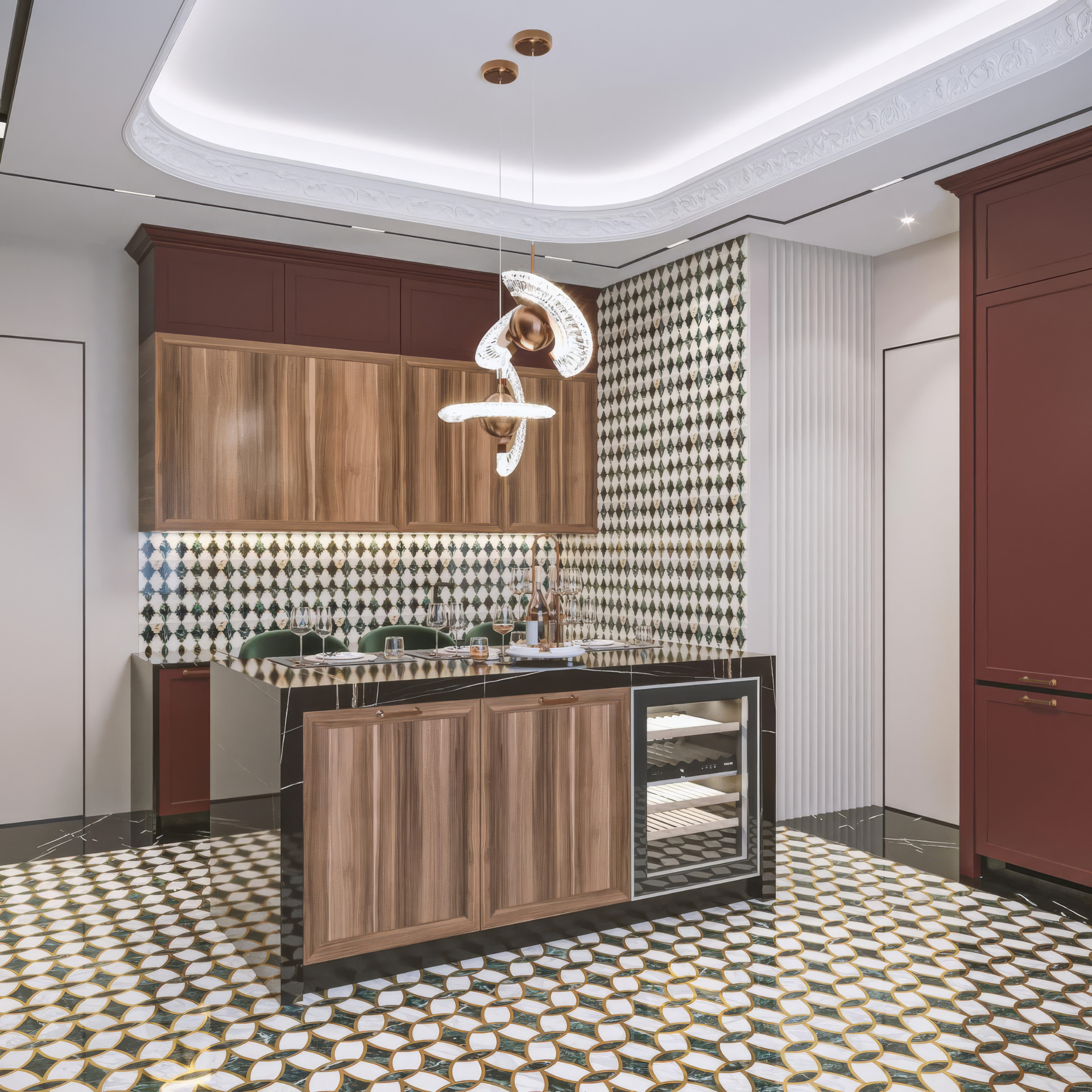 تصميم مطبخ رائع لمشروع في كازاخستان