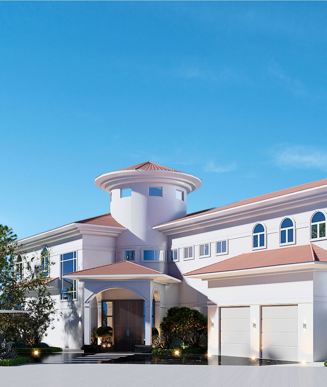 Дизайн экстерьера виллы на Пальм-Джумейра