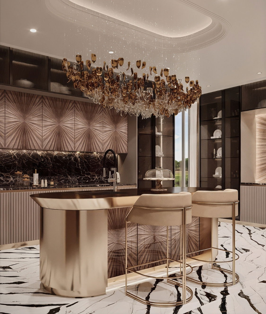 DELICATE INTERIOR DESIGN FOR LUXURY KITCHEN