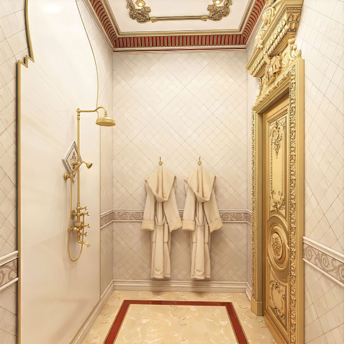 تصميم داخلي للحمام في دبي