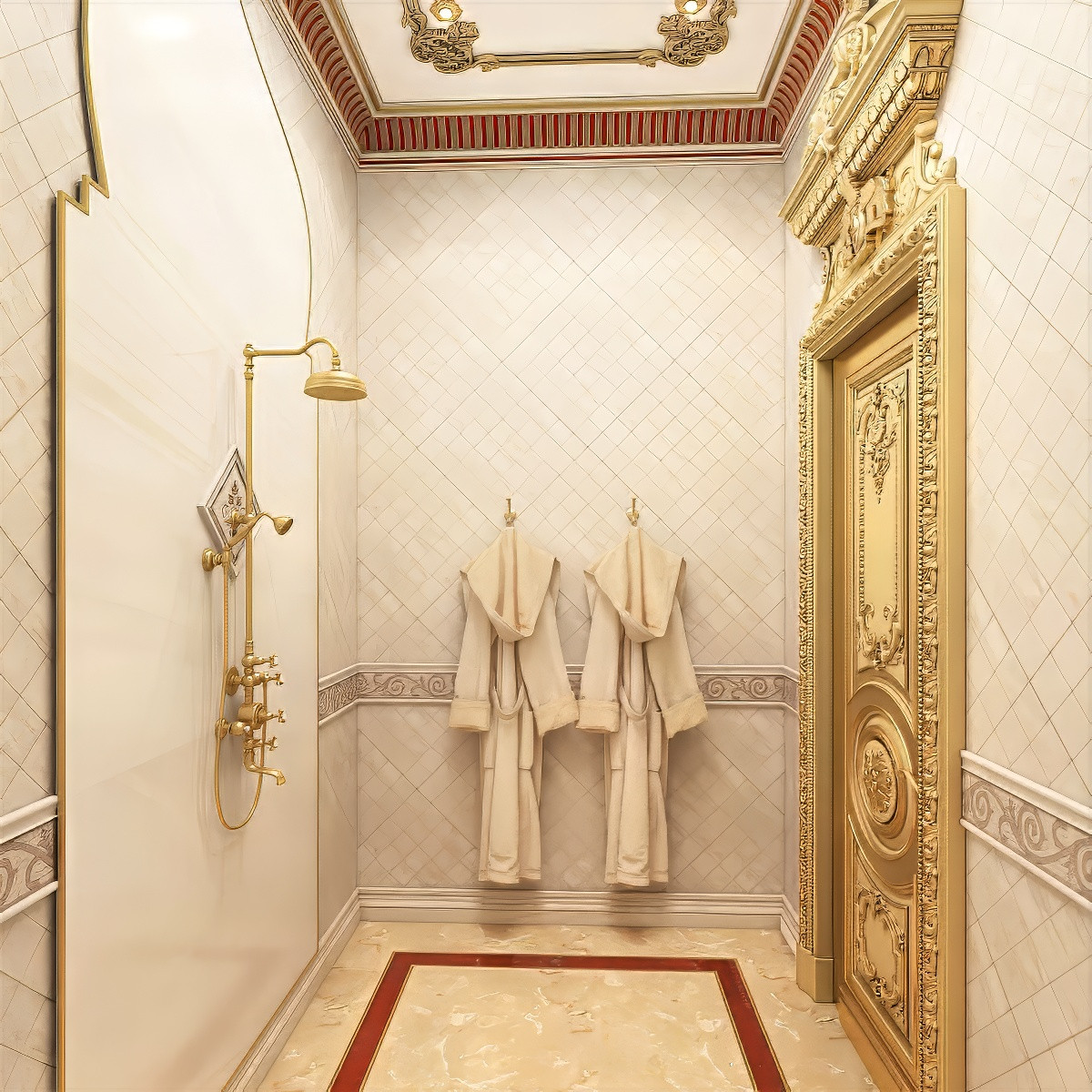 تصميم داخلي للحمام في دبي