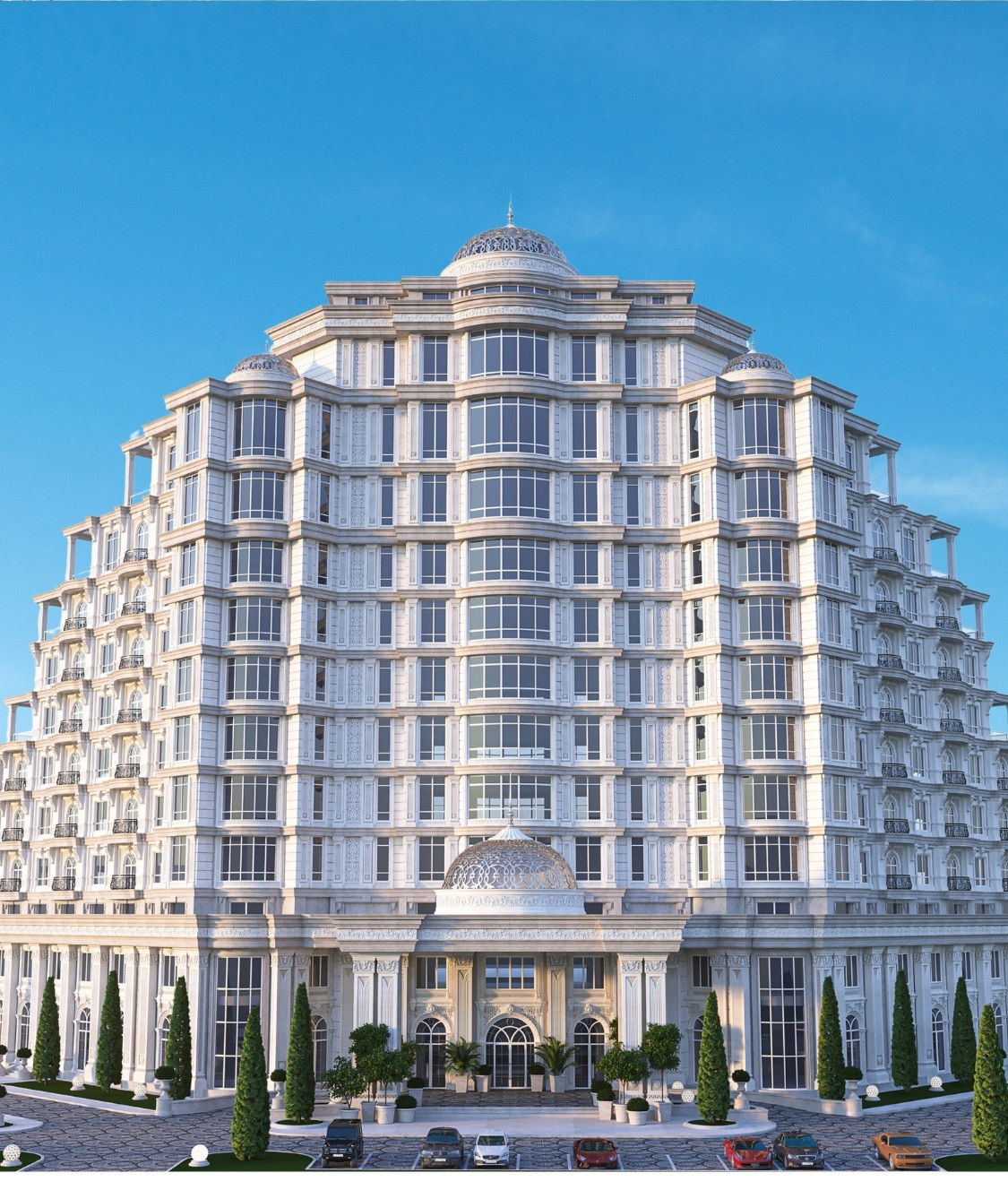 Современный фасад отеля в Дубае