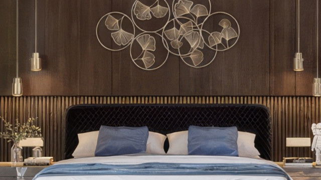 Navy Blue Master Bedroom Interior Design